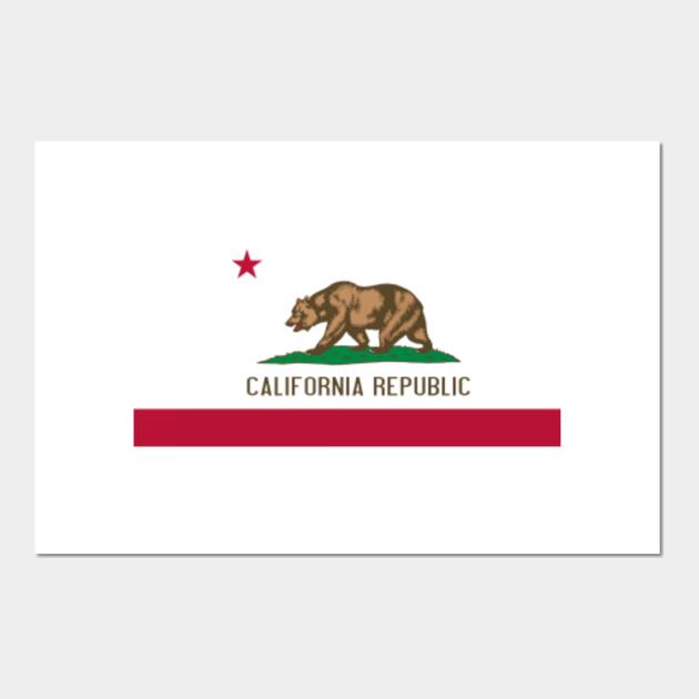 State Flag of California Republic California Posters and Art Prints TeePublic